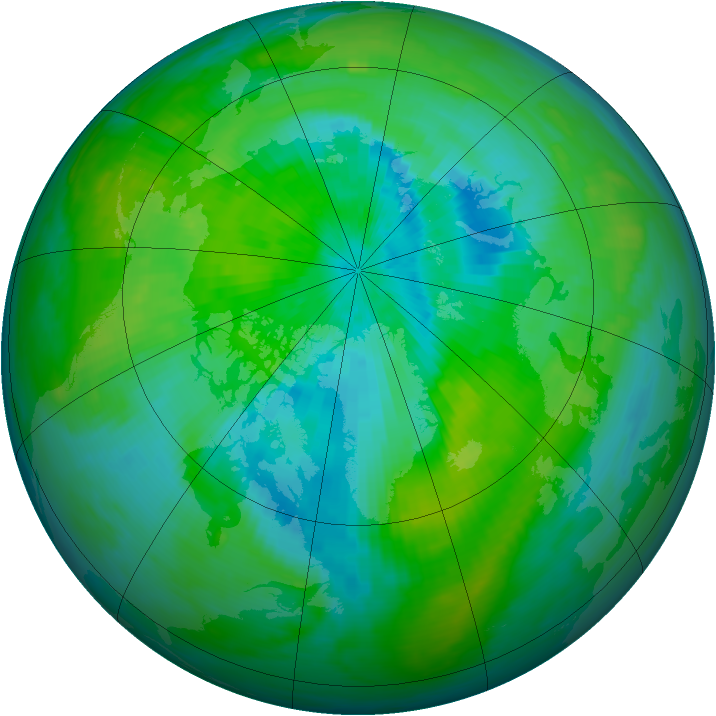 Arctic ozone map for 15 September 1987